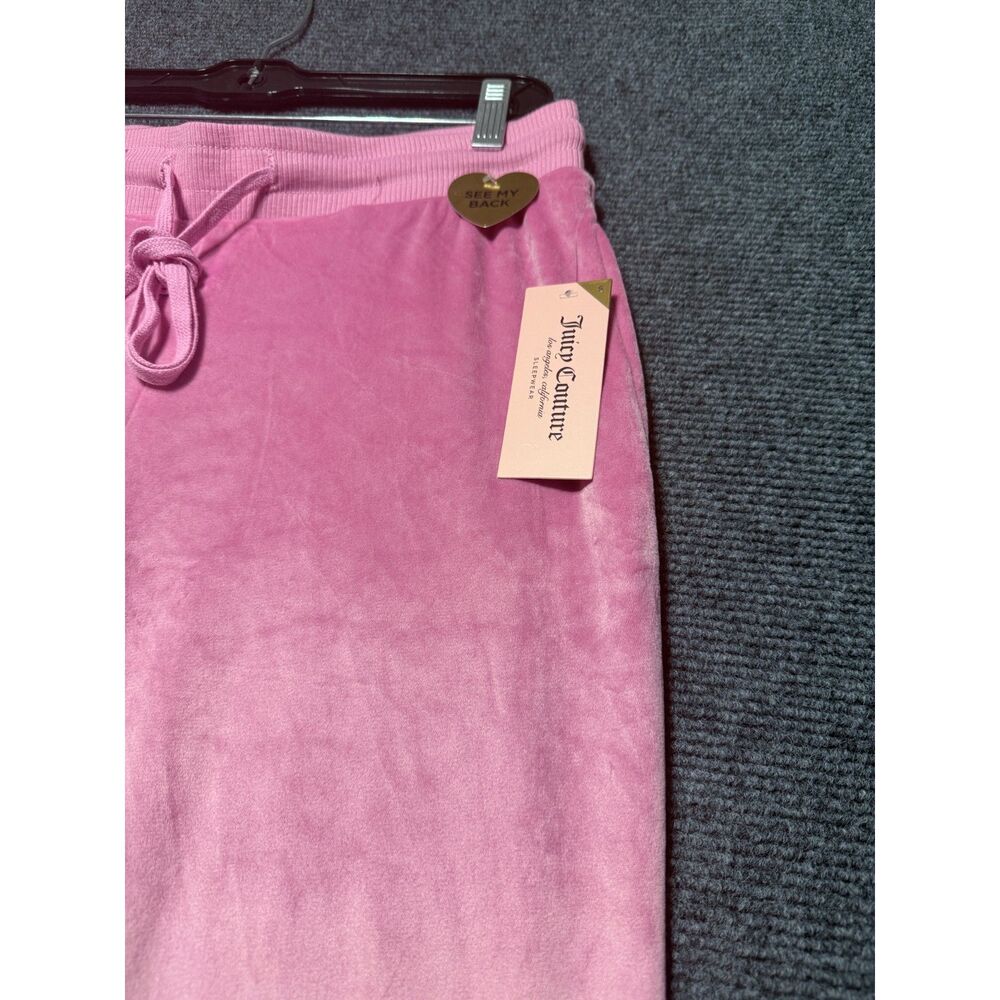 Juicy Couture NWT Pink Velour Pajama Pants Rhinestone Bling Logo Back Small - Picture 10 of 11